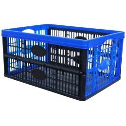1 pcs - Viso 30L Blue PP Medium Folding Crate, 235mm x 475mm x 350mm