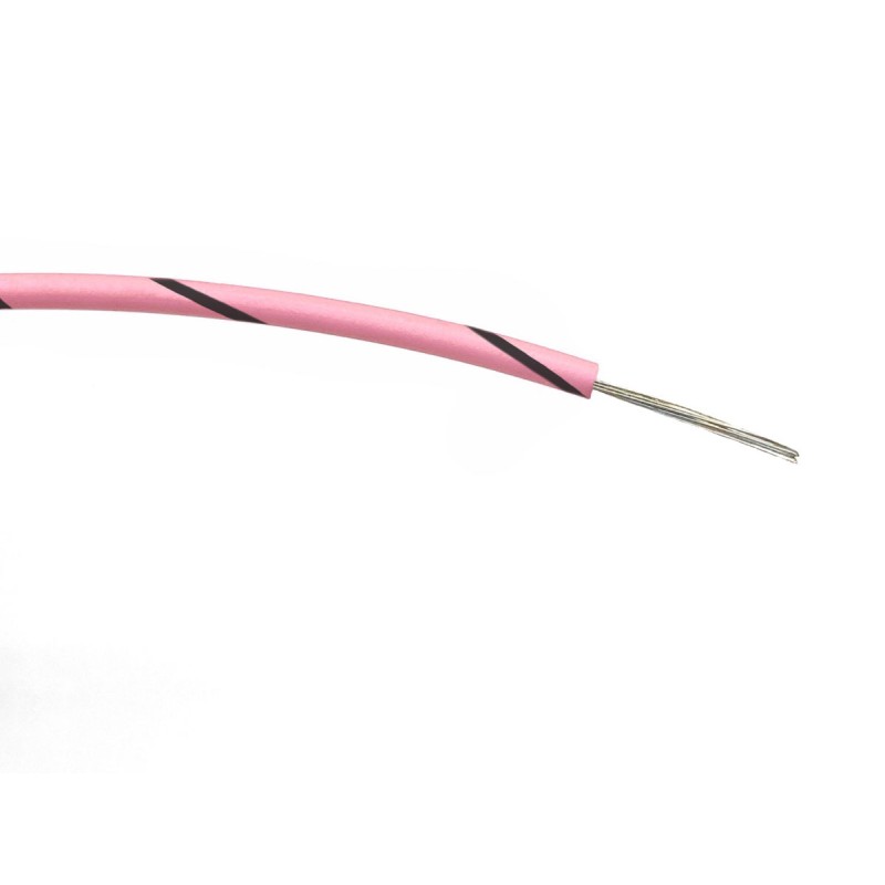 1 Reel of 100 - RS PRO Black/Pink 0.2 mm² Hook Up Wire, 24 AWG, 7/0.2 mm, 100m, PVC Insulation