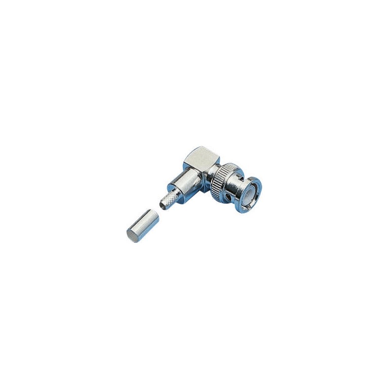 100 pcs - Amphenol RF, Plug Cable Mount BNC Connector, 50Ω, Crimp Termination, Right Angle Body