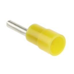 100 pcs - RS PRO Insulated Crimp Pin Connector, 4mm² to 6mm², 12AWG to 10AWG, 2.8mm Pin Diameter, 14mm Pin Length, Yellow