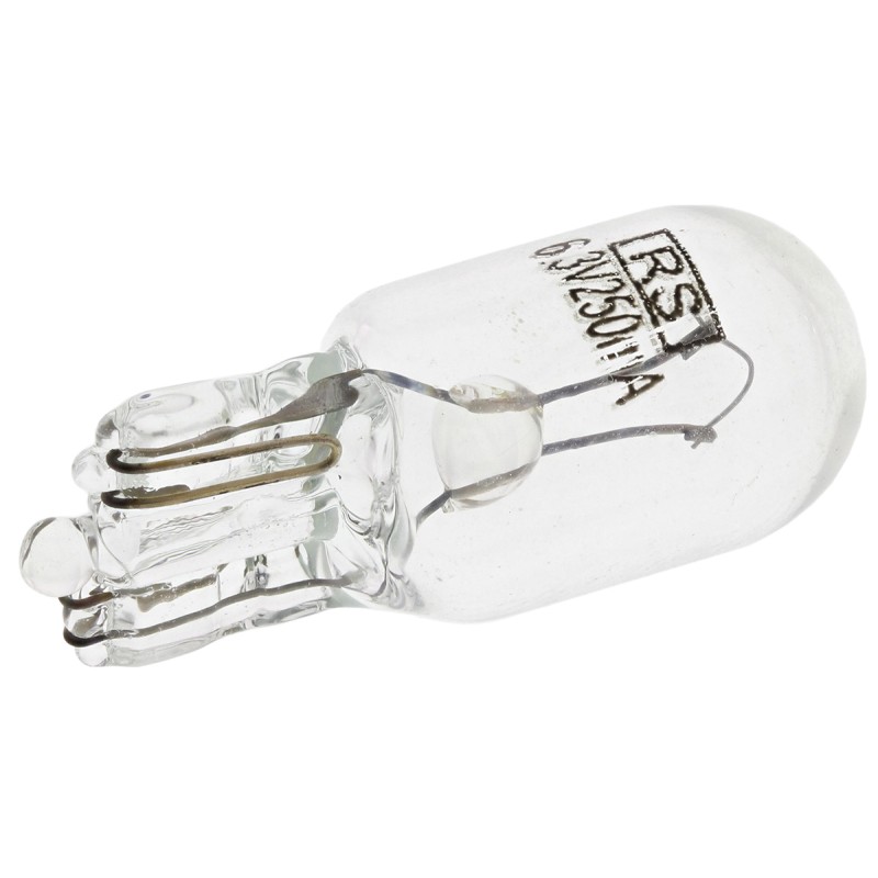 50 pcs - RS PRO Wedge Indicator Light, Clear, 6.3 V, 250 mA, 10000h