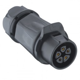 1 pcs - Lumberg Circular Connector, 5 Contacts, Cable Mount, Socket, Female, IP67, 02 Series