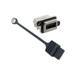 1 pcs - Amphenol ICC Right Angle, Panel Mount, Socket Type A 2.0 IP67 USB Connector