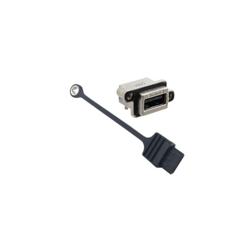 1 pcs - Amphenol ICC Right Angle, Panel Mount, Socket Type A 2.0 IP67 USB Connector