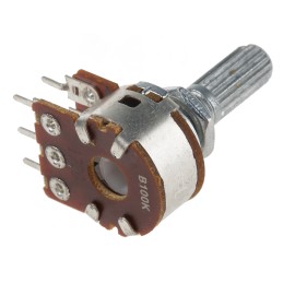 10 pcs - PDB182-K220K-104B Bourns 100kΩ Rotary Potentiometer 2-Gang Panel Mount, PDB182-K220K-104B