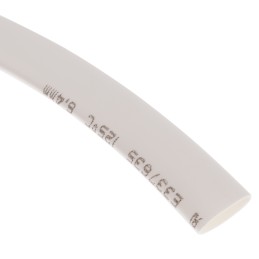 1 Reel of 8 M - RS PRO Heat Shrink Tubing, White 6.4mm Sleeve Dia. x 8m Length 2:1 Ratio