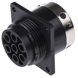 1 pcs - ITT Cannon Circular Connector, 7 Contacts, Panel Mount, Socket, Female, IP65, Trident Ringlock Series