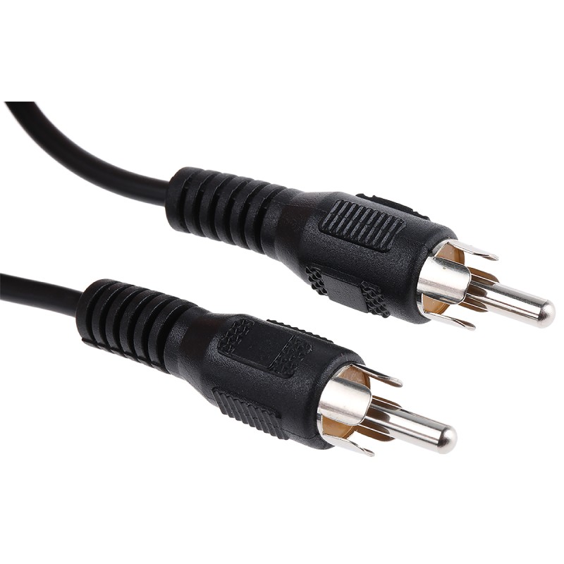 1 pcs - RS PRO Male RCA to Male RCA Aux Cable, Black, 10m