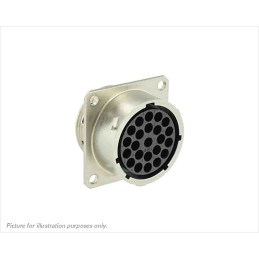 1 pcs - Souriau Circular Connector, 23 Contacts, Flange Mount, Plug, Female, IP68, IP69K, UT0 Series