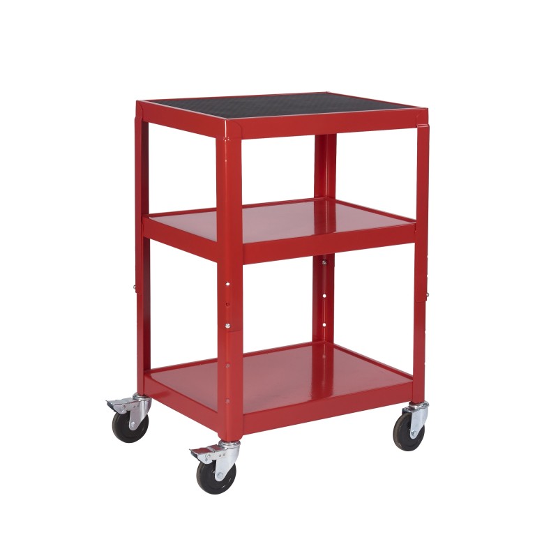 1 pcs - RS PRO 3 Shelf Steel Trolley Trolley, 610 x 460mm, 150kg Load