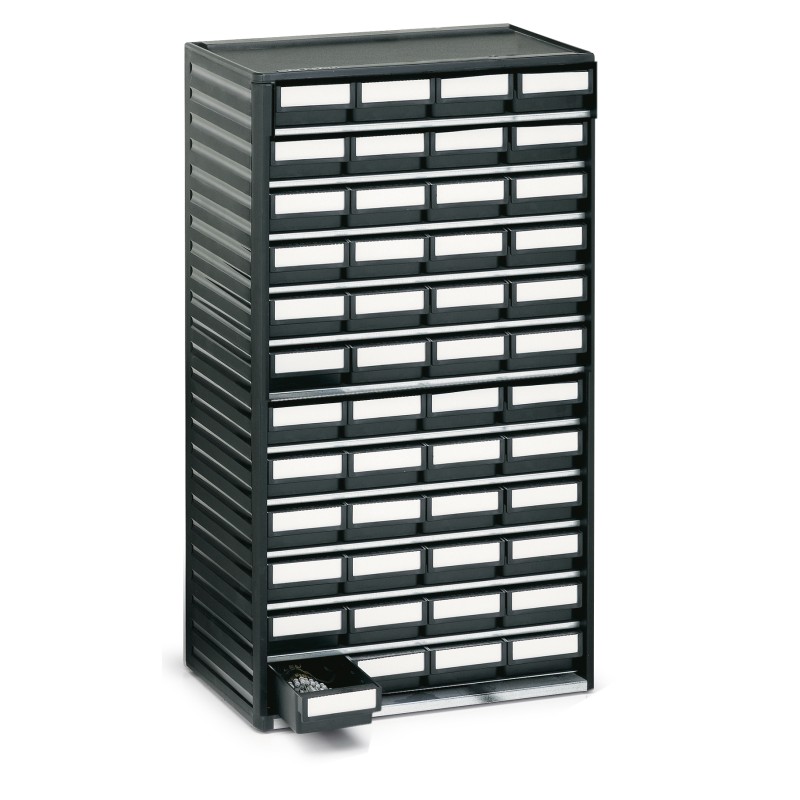 1 pcs - Treston 48 Drawer Storage Unit, PP, 550mm x 310mm x 180mm, Black