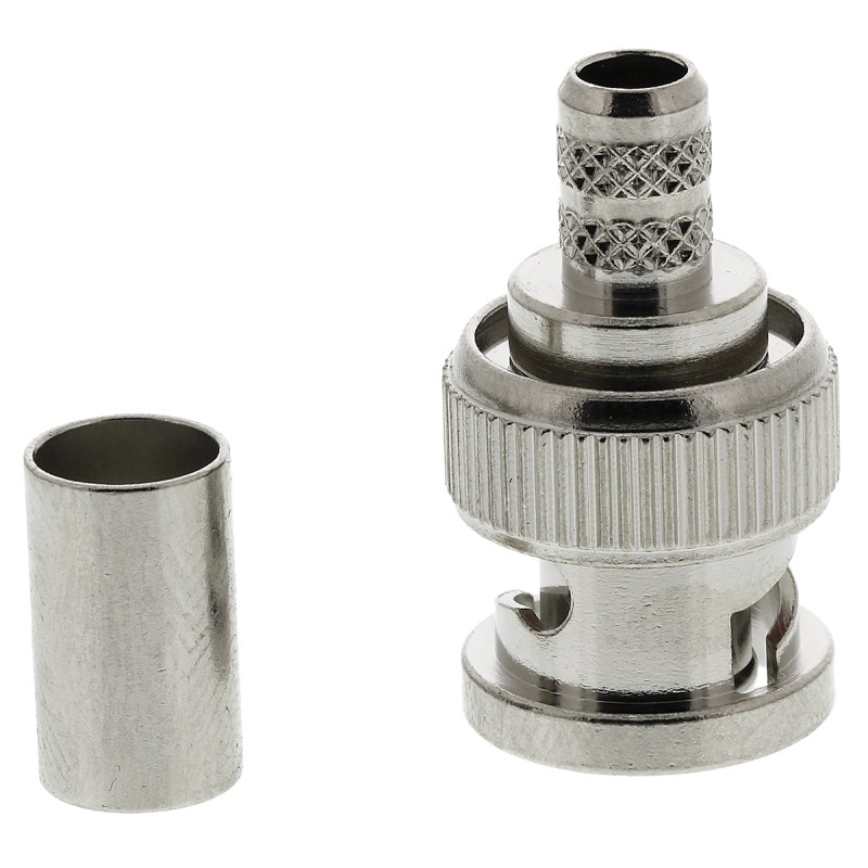 100 pcs - Amphenol RF, Plug Cable Mount BNC Connector, 75Ω, Crimp Termination, Straight Body