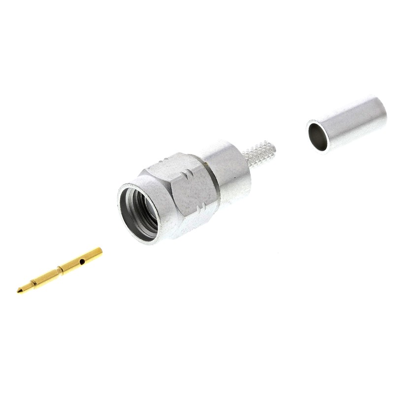 1 pcs - Radiall, Plug Cable Mount SMA Connector, 50Ω, Crimp Termination, Straight Body