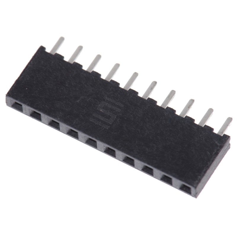 1 pcs - Samtec SQT Series Straight Through Hole Mount PCB Socket, 10-Contact, 1-Row, 2mm Pitch, Solder Termination