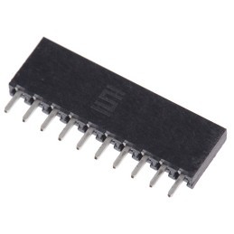 1 pcs - Samtec SQT Series Straight Through Hole Mount PCB Socket, 10-Contact, 1-Row, 2mm Pitch, Solder Termination