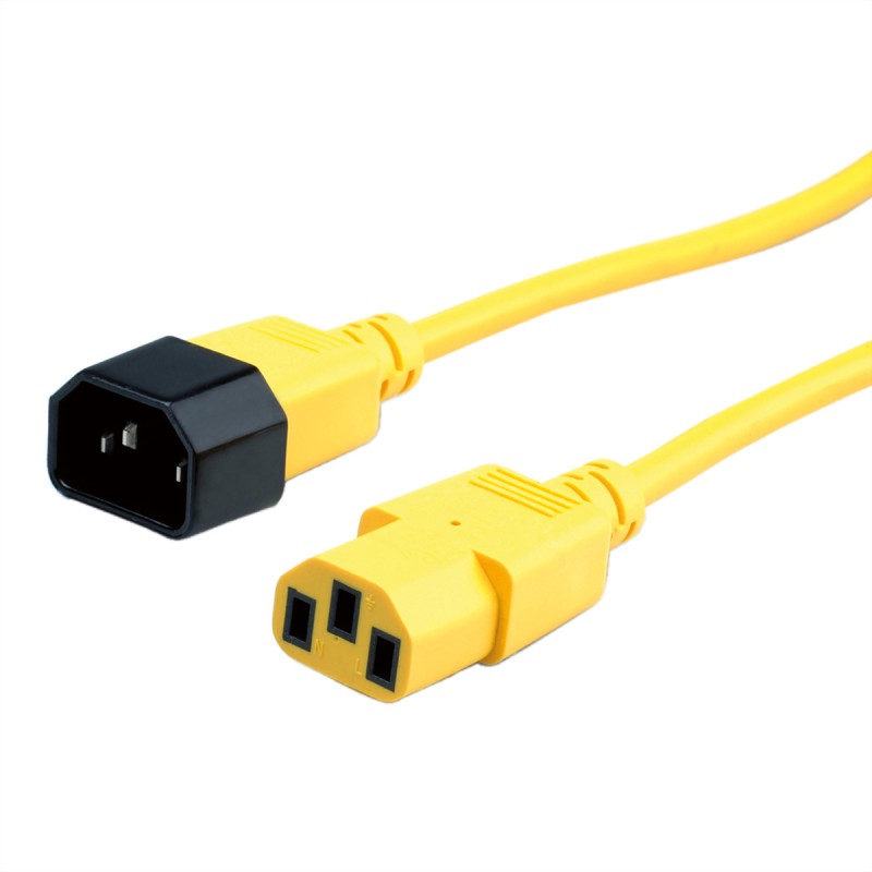 1 pcs - Roline Straight IEC C14 Plug to Straight IEC C13 Socket Power Cable, 1.8m