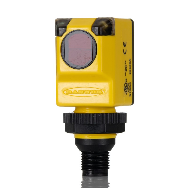 1 pcs - Banner Retroreflective Photoelectric Sensor, Block Sensor, 2 m Detection Range