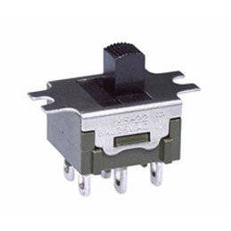 1 pcs - NKK Switches Panel Mount Slide Switch DPDT Latching 3 A @ 250 V ac, 6 A @ 125 V ac Top