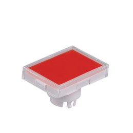 1 pcs - NKK Switches Red/Clear Push Button Cap for Use with YB Series Pushbuttons, 21 x 15 x 12.2mm