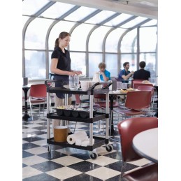 1 pcs - Rubbermaid Commercial Products 3 Shelf PE Cart Trolley, 854.2 x 473.2mm, 100lb Load