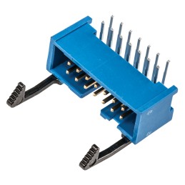 1 pcs - TE Connectivity AMP-LATCH Series Right Angle Through Hole PCB Header, 14 Contact(s), 2.54mm Pitch, 2 Row(s), Shrouded