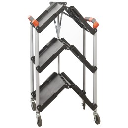 1 pcs - RS PRO 3 Shelf Aluminium Folding Trolley, 670 x 430mm, 8kg Load