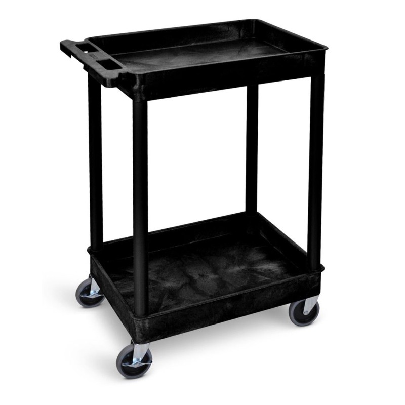 1 pcs - RS PRO 2 Shelf PE Trolley Trolley, 610 x 460 x 980mm, 150kg Load