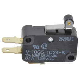 1 pcs - Omron Short Hinge Roller Lever Micro Switch, Quick Connect Terminal, 10 A @ 250 V ac, SP-CO, IP40