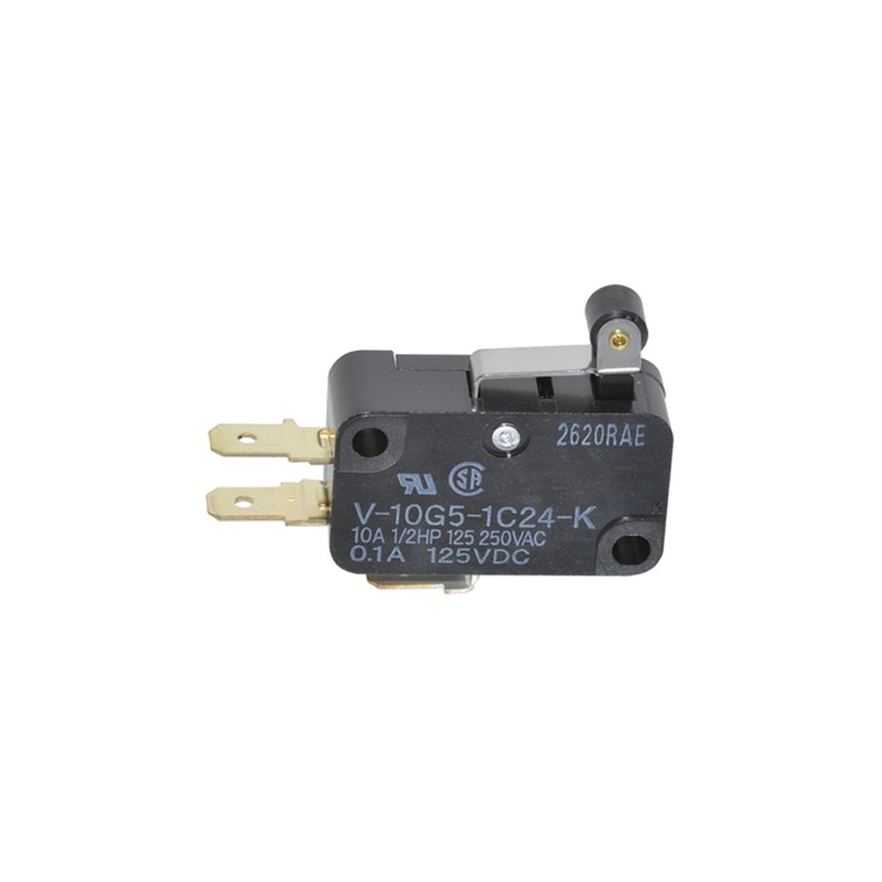 1 pcs - Omron Short Hinge Roller Lever Micro Switch, Quick Connect Terminal, 10 A @ 250 V ac, SP-CO, IP40