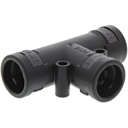 2 pcs - PMA T Piece, Conduit Fitting, NW12 x 3 Nominal Size, PA 6, Black