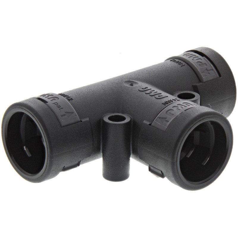 2 pcs - PMA T Piece, Conduit Fitting, NW12 x 3 Nominal Size, PA 6, Black