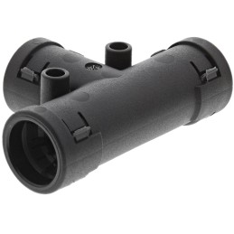 2 pcs - PMA T Piece, Conduit Fitting, NW12 x 3 Nominal Size, PA 6, Black