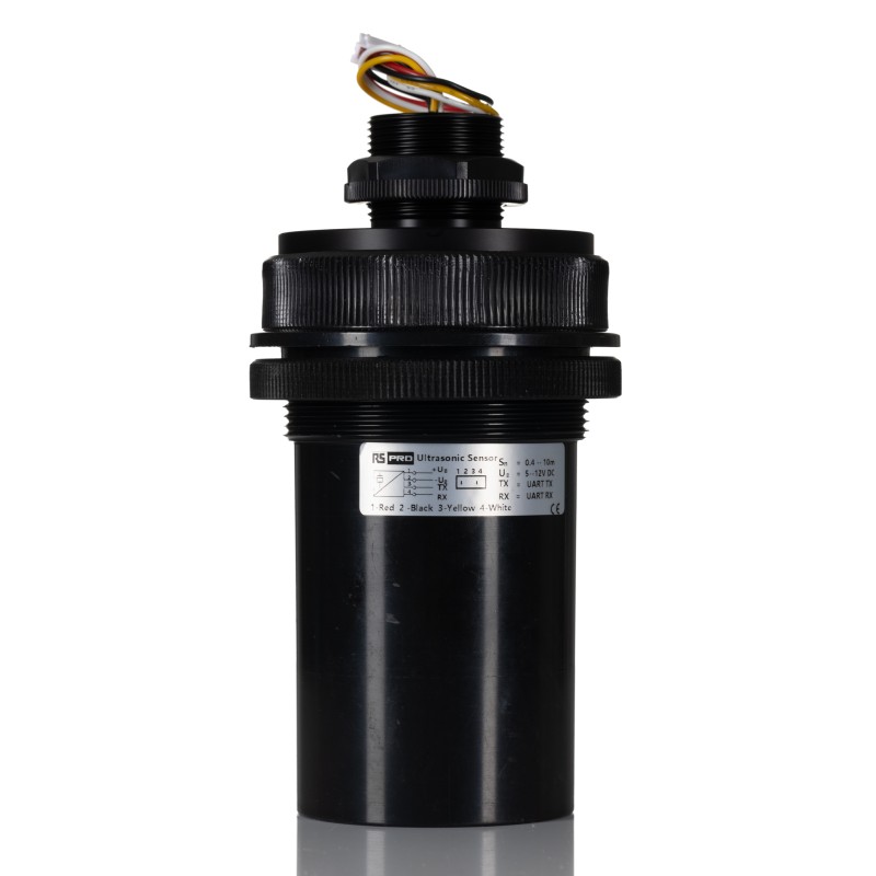 1 pcs - RS PRO Ultrasonic Level Sensor, UART TTL Output, Threaded, ABS Body