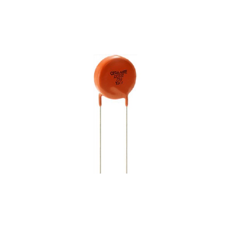 100 pcs - Vishay Single Layer Ceramic Capacitor (SLCC) 2nF 10kV dc X7R Dielectric, 615R, Through Hole +105°C Max Op. Temp.