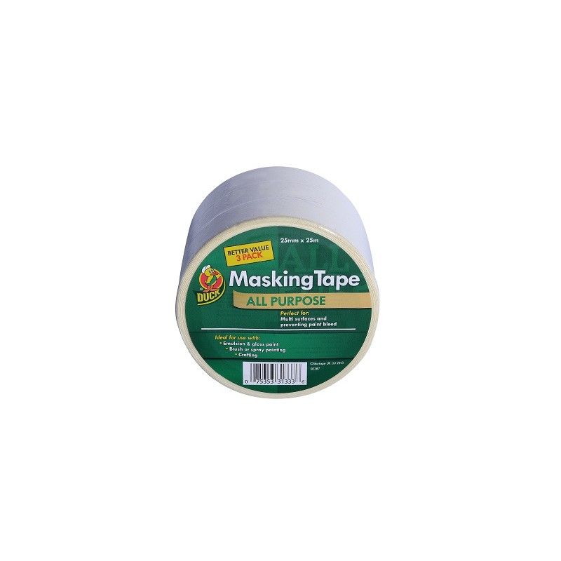 1 pcs - DUCK TAPE 260121 Beige Masking Tape 25mm x 25m