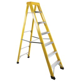 1 pcs - RS PRO Fibreglass 7 steps Step Ladder, 1.9m platform height