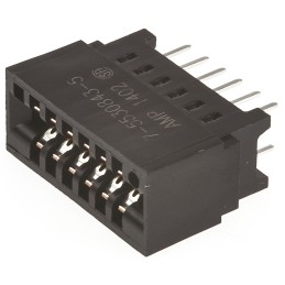 1 pcs - TE Connectivity Female Edge Connector, Through Hole Mount, 12-Contacts, 2.54mm Pitch, 2-Row, Solder Termination