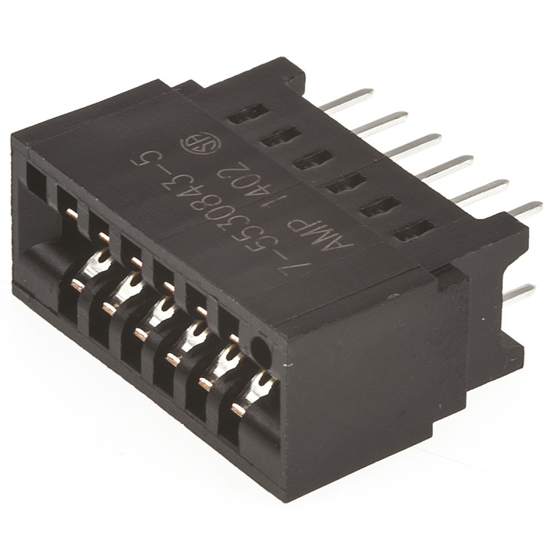 1 pcs - TE Connectivity Female Edge Connector, Through Hole Mount, 12-Contacts, 2.54mm Pitch, 2-Row, Solder Termination