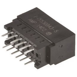 1 pcs - TE Connectivity Female Edge Connector, Through Hole Mount, 12-Contacts, 2.54mm Pitch, 2-Row, Solder Termination