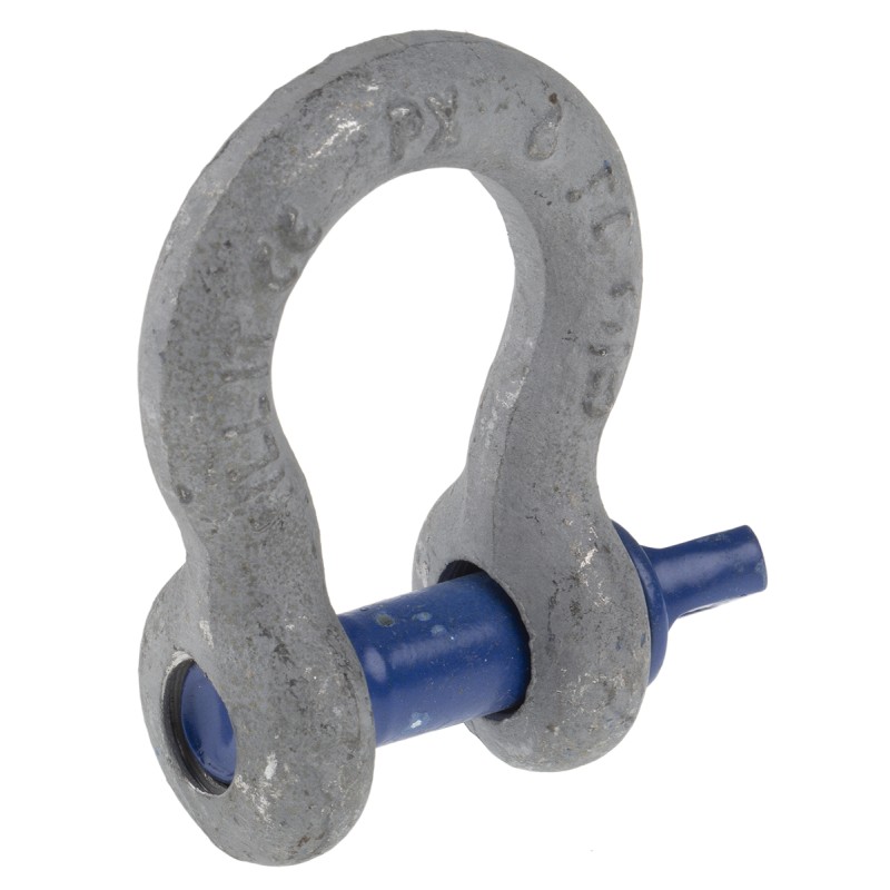 1 pcs - RS PRO Bow Shackle, Zinc Plated Steel, 1t