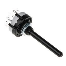 1 pcs - Lorlin, 6 Position DPST Rotary Switch, 150 mA@ 250 V ac, Solder Tab