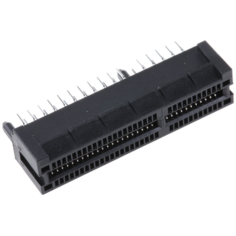 1 pcs - Samtec PCIE Series Female Edge Connector, Through Hole Mount, 64-Contacts, 1mm Pitch, 2-Row, Solder Termination