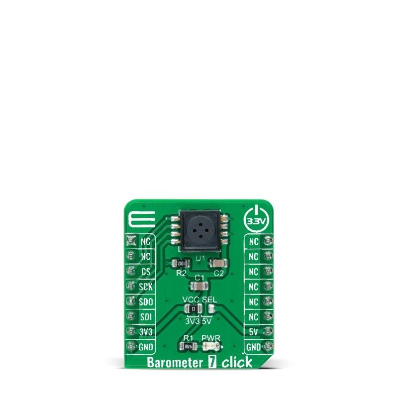 1 pcs - MikroElektronika Barometer 7 Click Barometric Pressure Sensor Add On Board for KP264XTMA1 mikroBUS socket