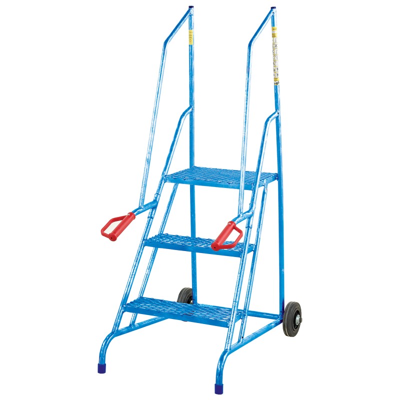 1 pcs - RS PRO 3 Tread Steel Steps 750mm Platform Height, Blue