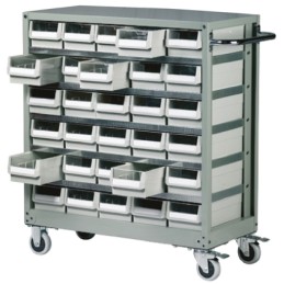 1 pcs - RS PRO 30 Drawer Storage Unit, Steel, 880mm x 880mm x 400mm, Grey