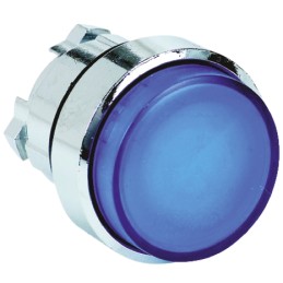 1 pcs - Schneider Electric Harmony XB4 Series Blue Illuminated Spring Return Push Button Head, 22mm Cutout, IP66, IP69K