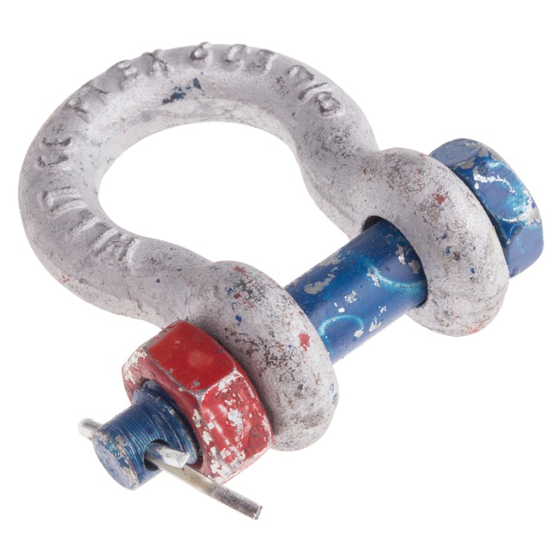 1 pcs - RS PRO Bow Shackle, Zinc Plated Steel, 1t