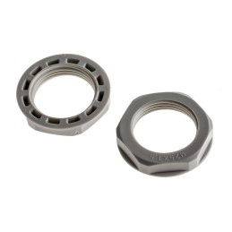 25 pcs - RS PRO Grey Nylon 66 Cable Gland Locknut, M25 Thread, IP68