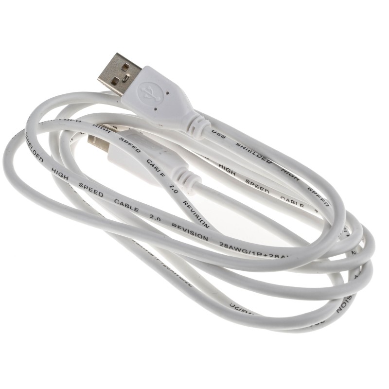 1 pcs - RS PRO USB 2.0 Cable, Male USB A to Male USB B Cable, 2m