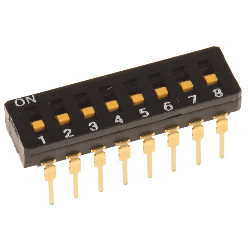 1 pcs - Omron 8 Way Through Hole DIP Switch 8P